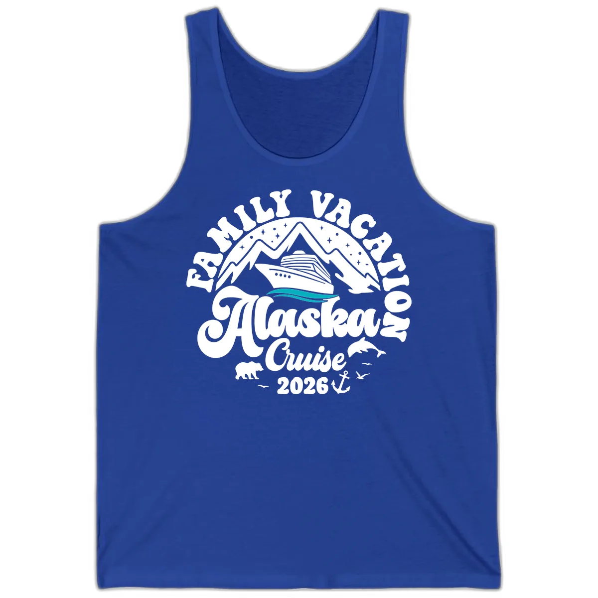 Minimalist Alaska Water Waves Tank in True Royal