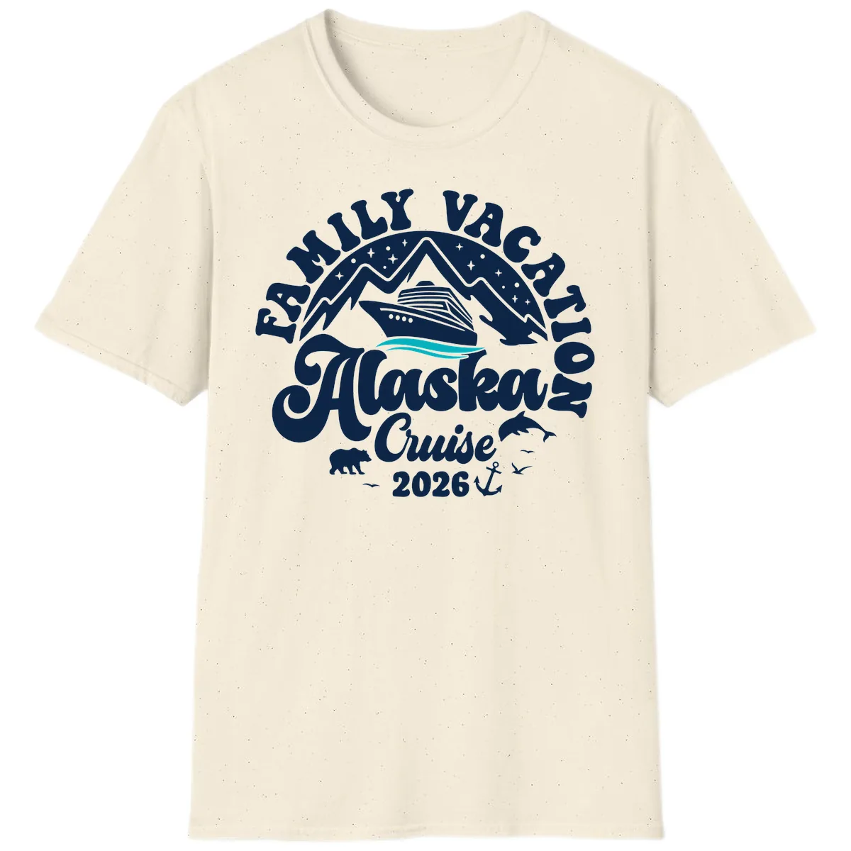 Minimalist Alaska Water Waves T-Shirt in Natural