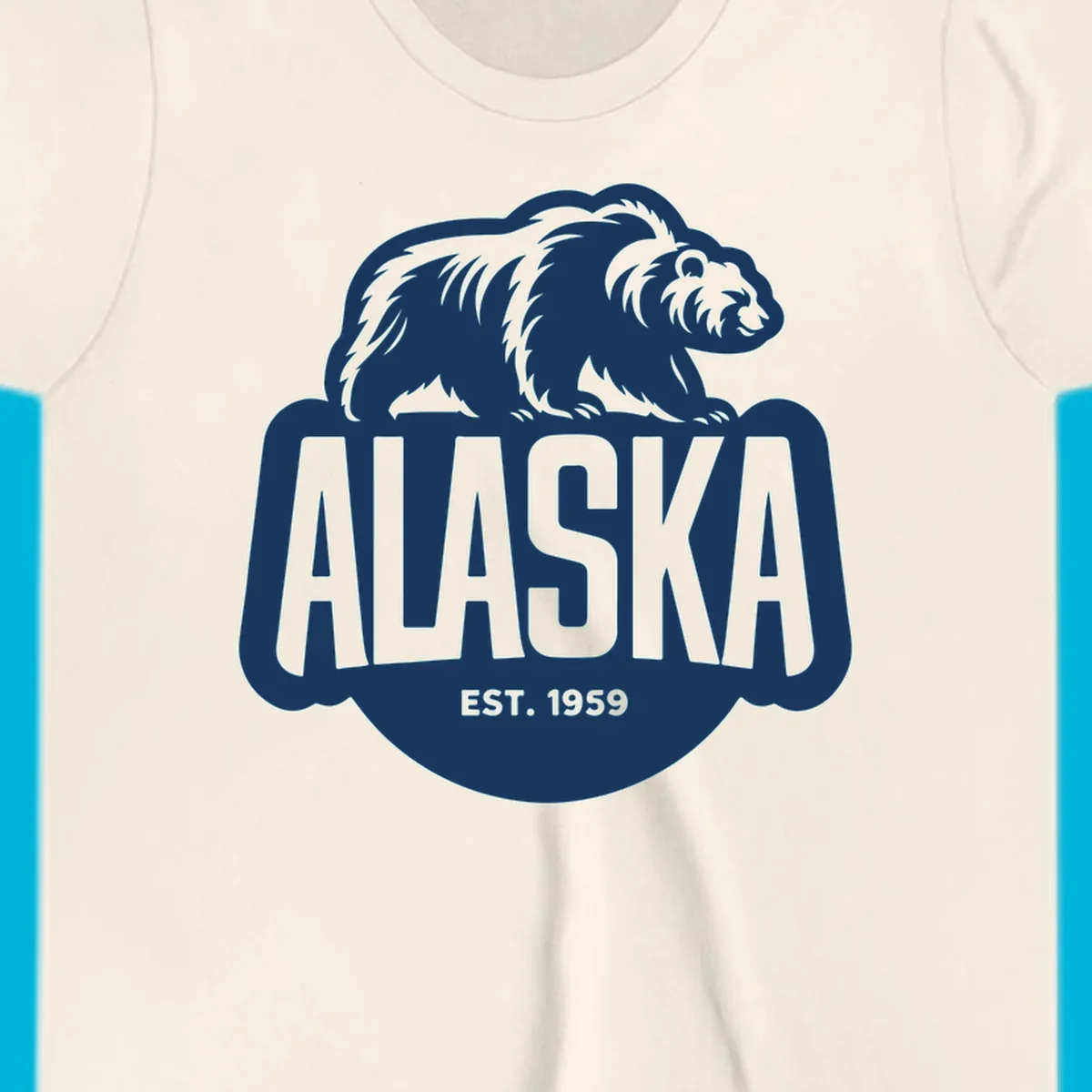 A vintage-style Alaska bear established 1959 badge design featuring a bear above bold text and statehood year.