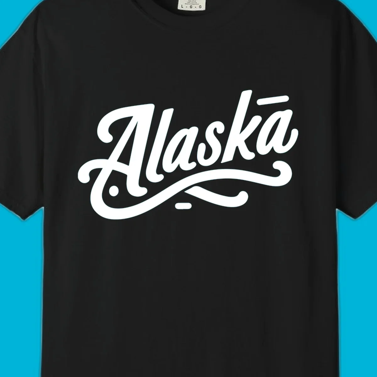 The word 'Alaska' in a flowing script font with a decorative flourish underneath, representing alaska-script-lettering.