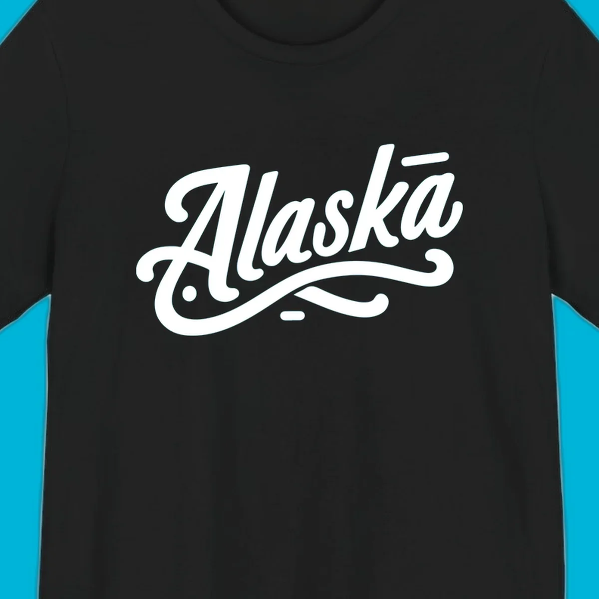 The word 'Alaska' in a flowing script font with a decorative flourish underneath, representing alaska-script-lettering.