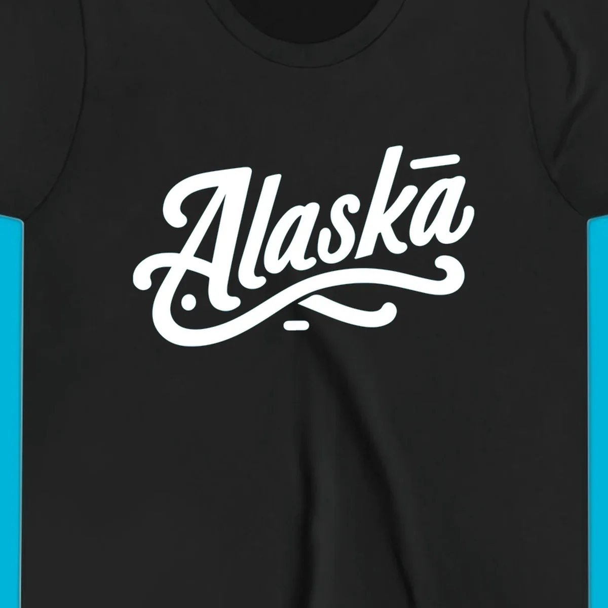 The word 'Alaska' in a flowing script font with a decorative flourish underneath, representing alaska-script-lettering.