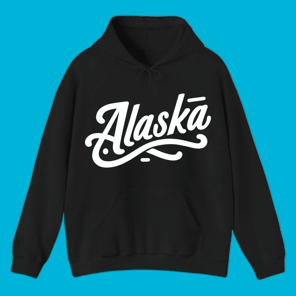 The word 'Alaska' in a flowing script font with a decorative flourish underneath, representing alaska-script-lettering.