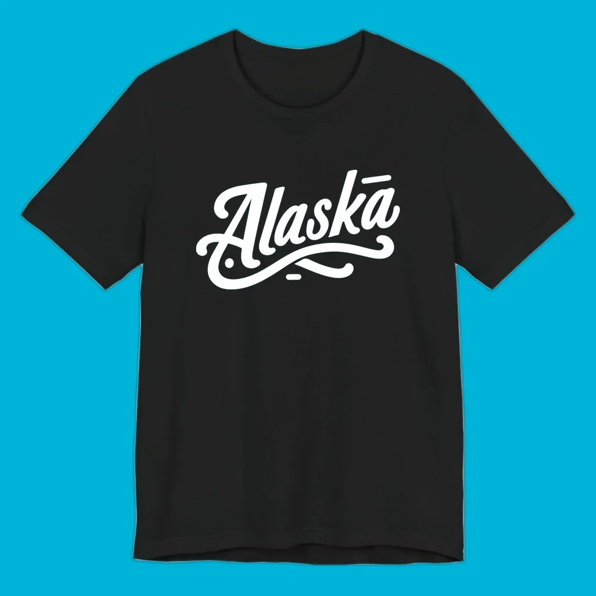 The word 'Alaska' in a flowing script font with a decorative flourish underneath, representing alaska-script-lettering.