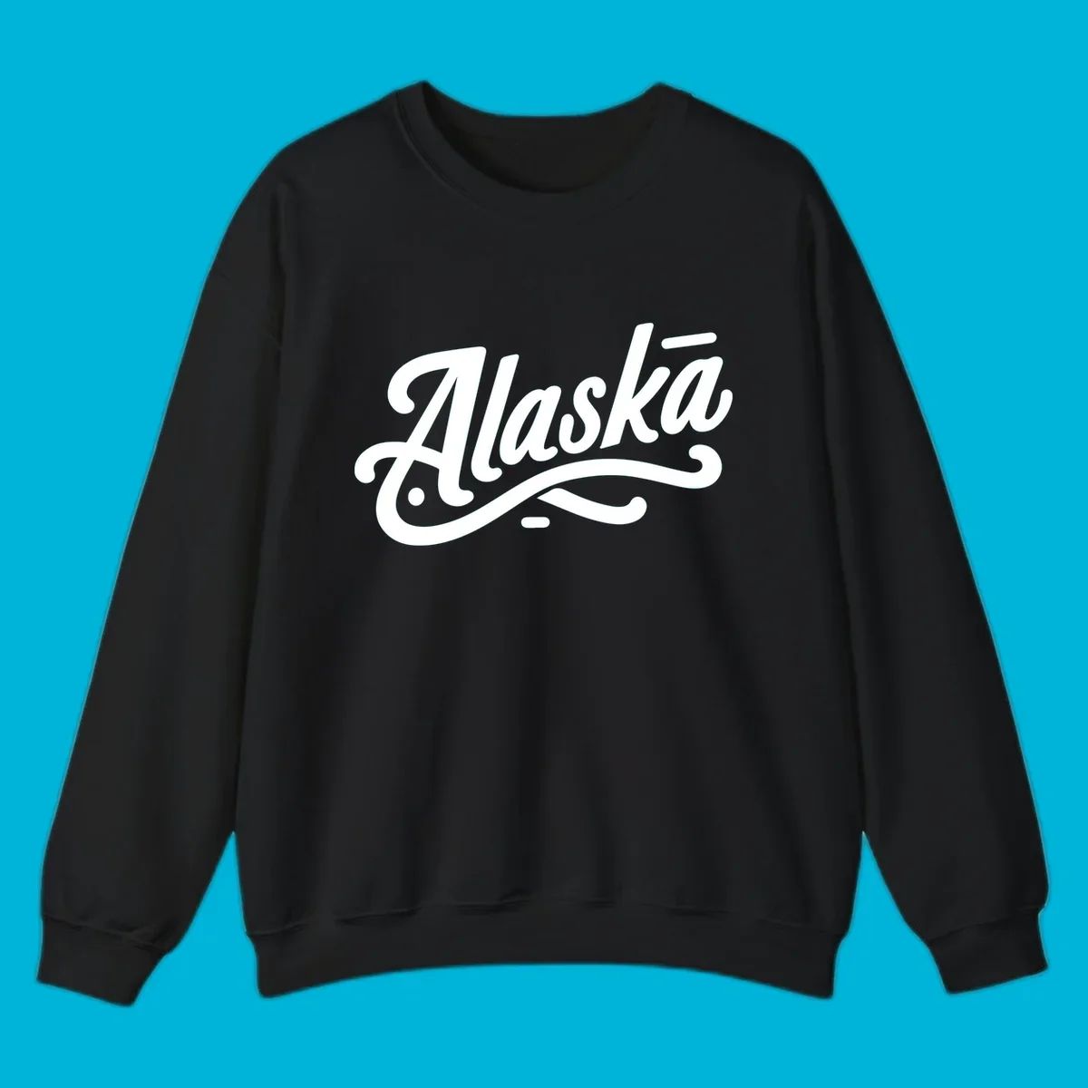 The word 'Alaska' in a flowing script font with a decorative flourish underneath, representing alaska-script-lettering.