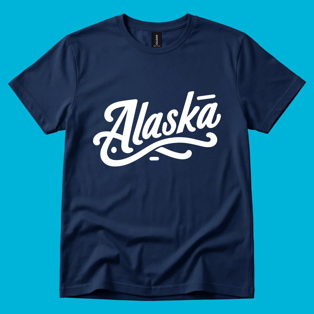 The word 'Alaska' in a flowing script font with a decorative flourish underneath, representing alaska-script-lettering.
