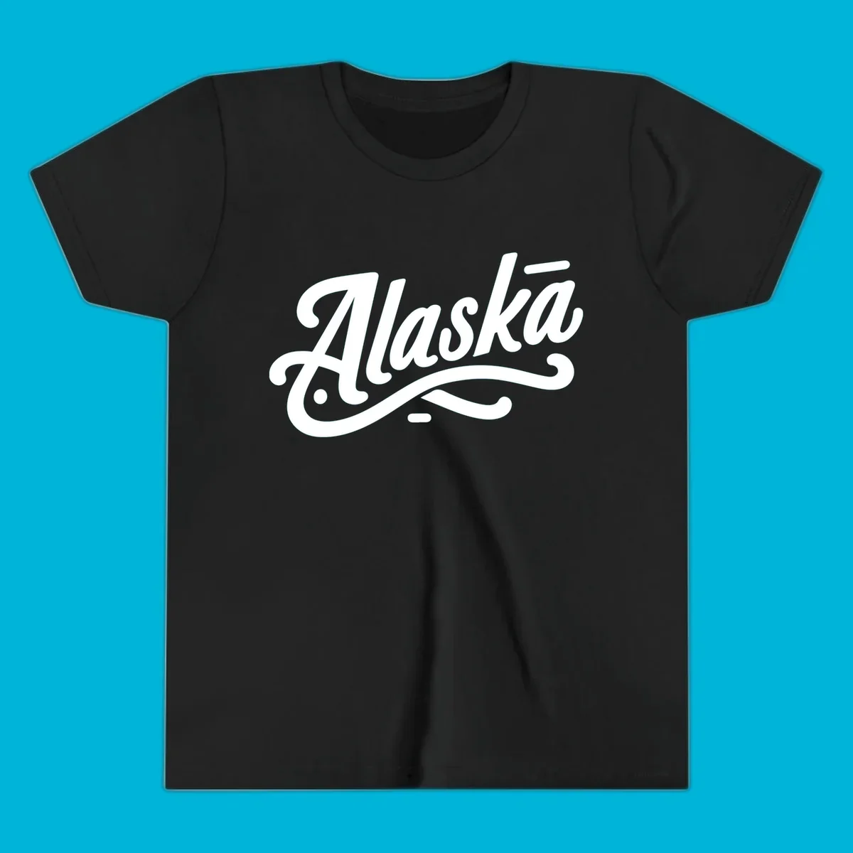 The word 'Alaska' in a flowing script font with a decorative flourish underneath, representing alaska-script-lettering.