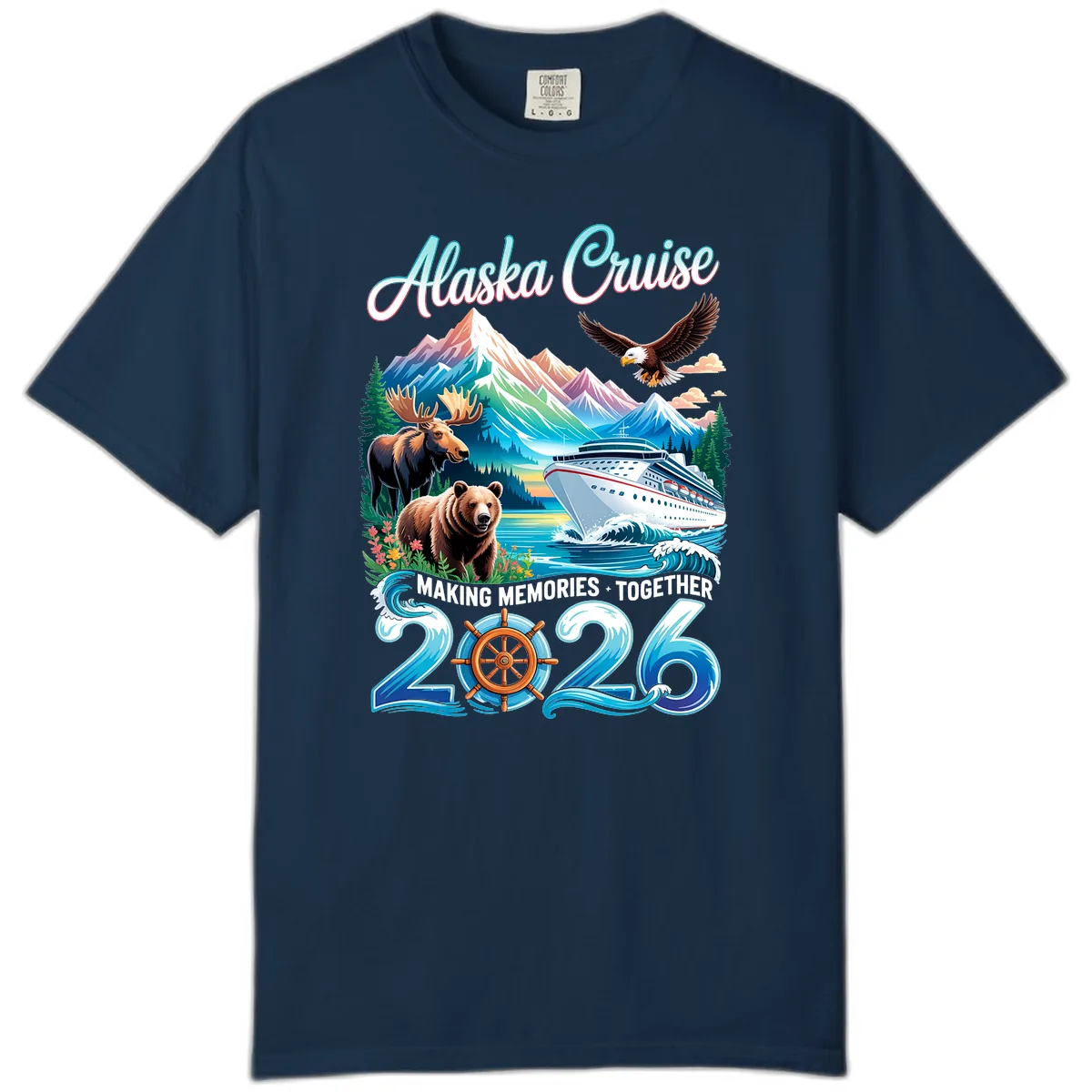 Alaska Cruise 2026 Wildlife and Ship Design Comfort Color in True Navy