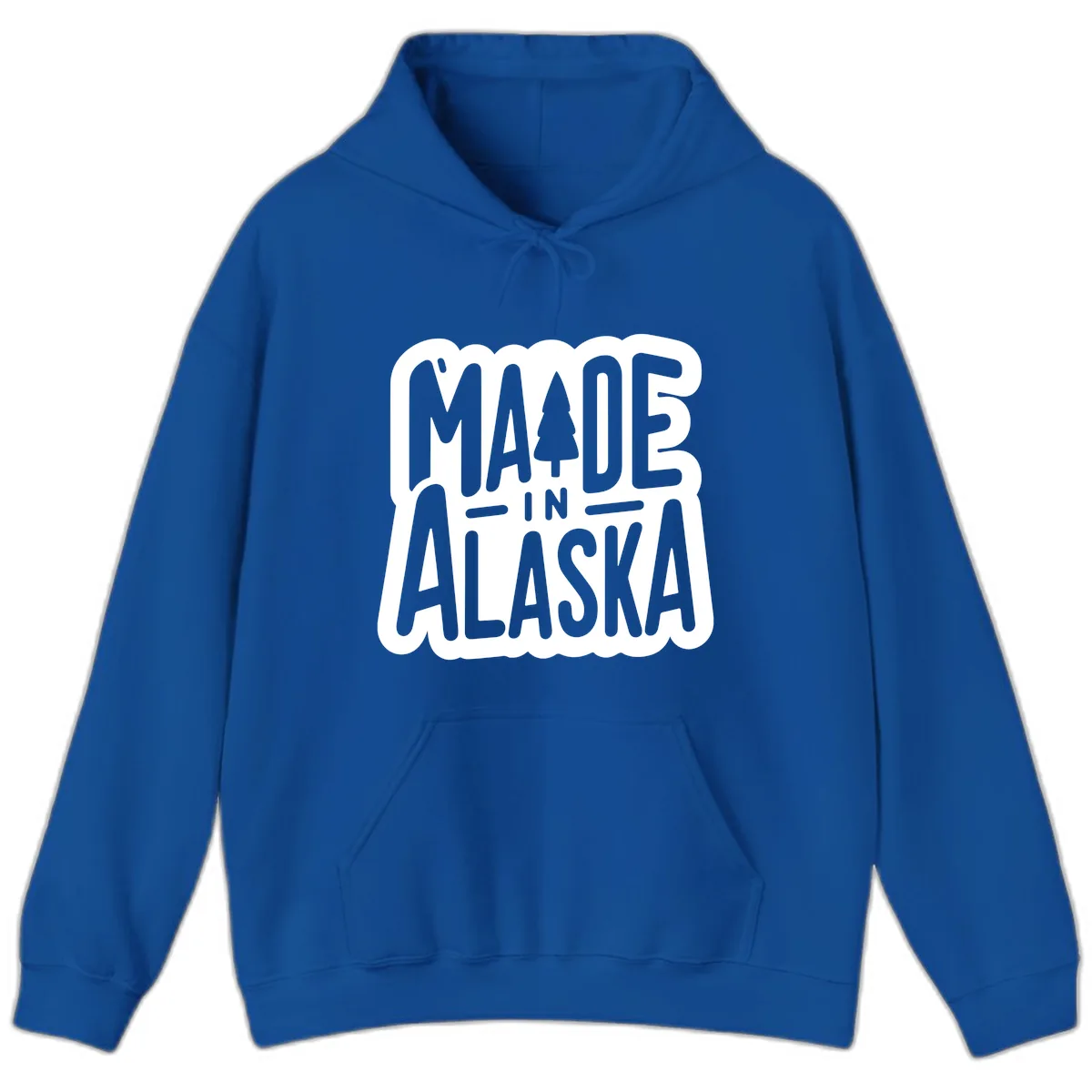 Made In Alaska Pine Tree Badge Hoodie in Royal