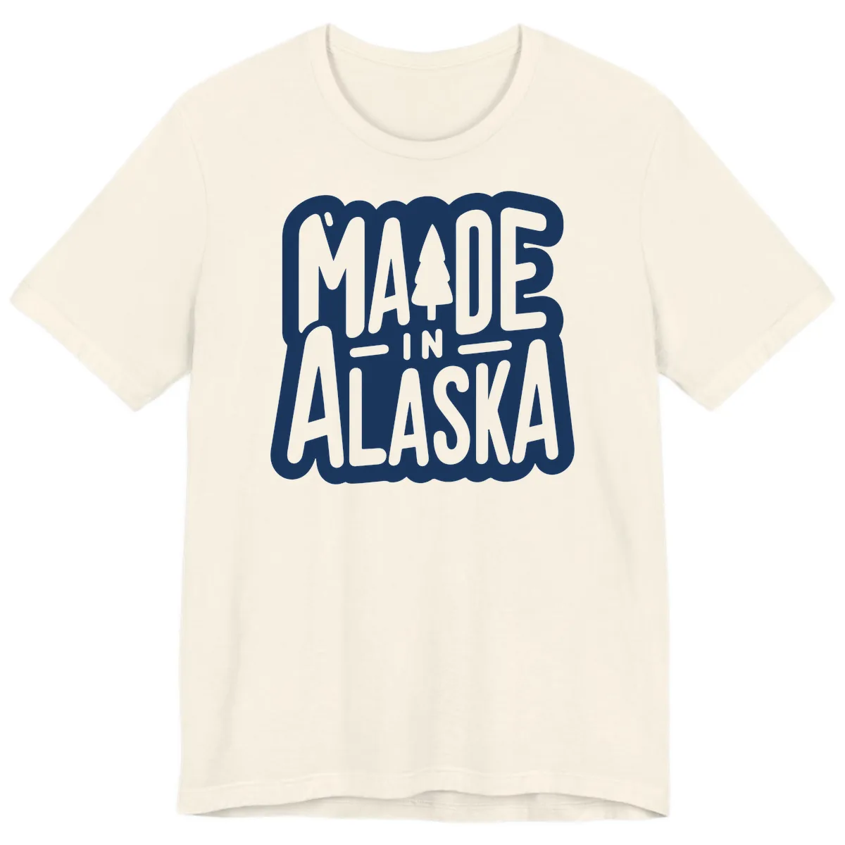 Made In Alaska Pine Tree Badge Premium T-Shirt in Natural