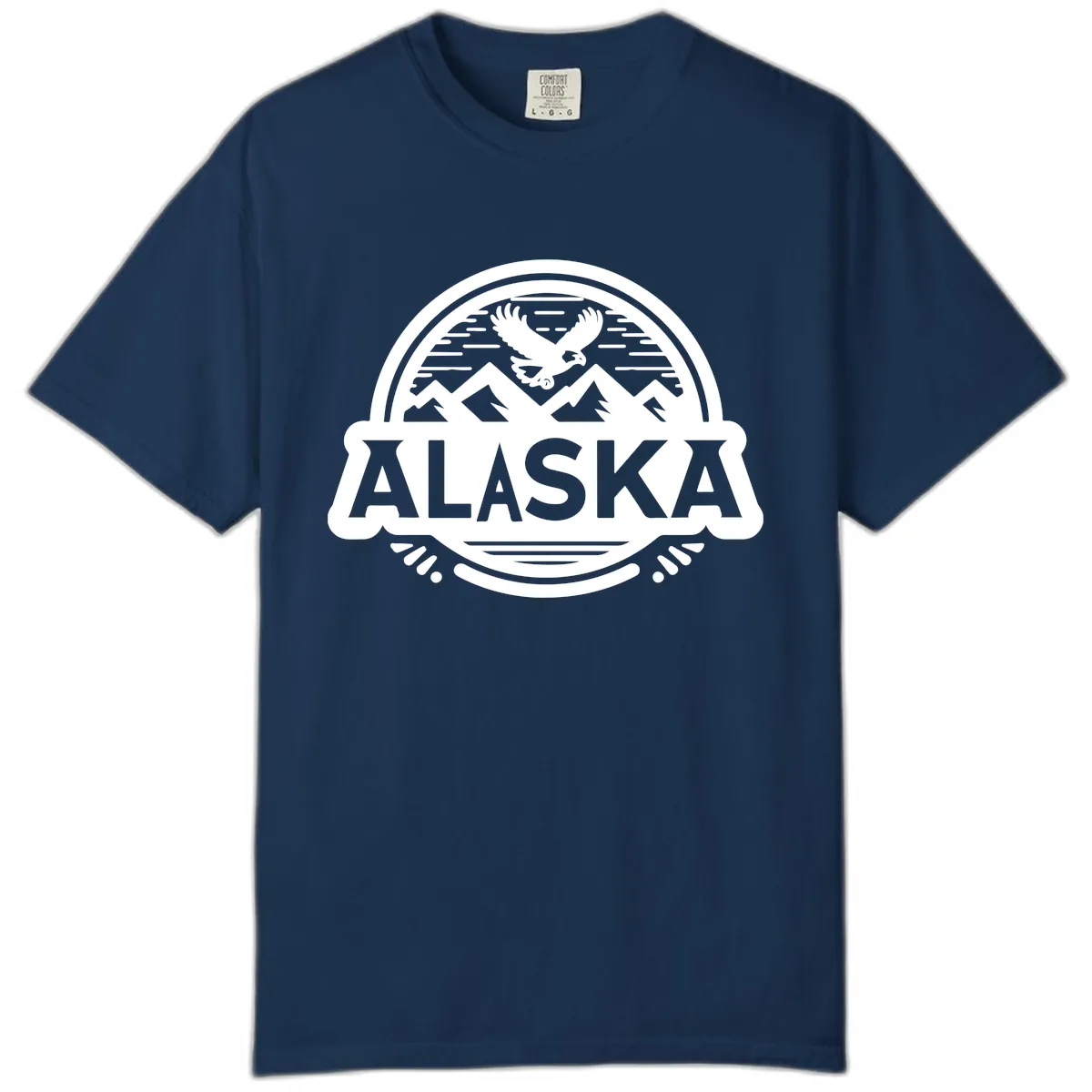 Alaska Scenic Eagle Mountain Badge Comfort Color in Navy