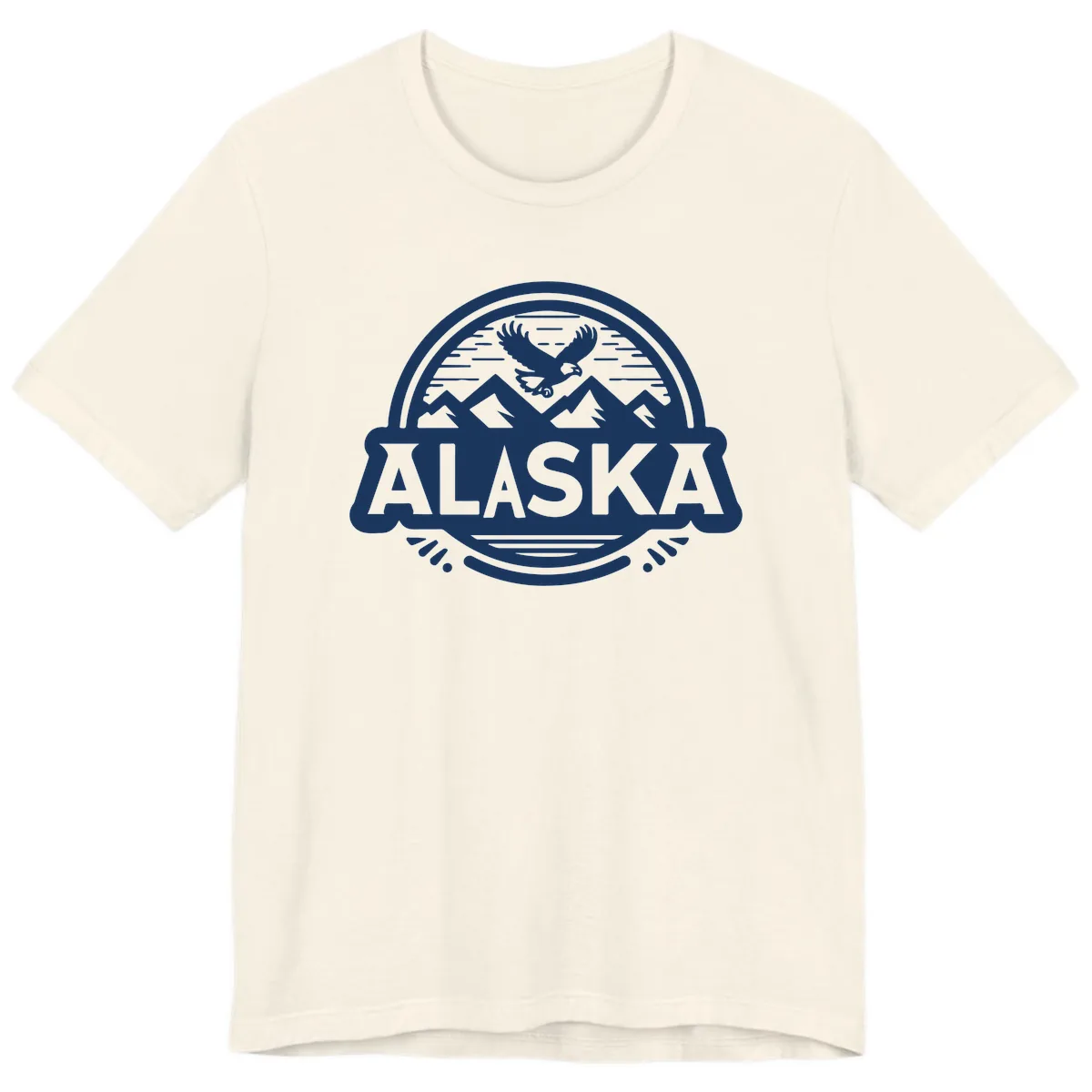 Alaska Scenic Eagle Mountain Badge Premium T-Shirt in Natural