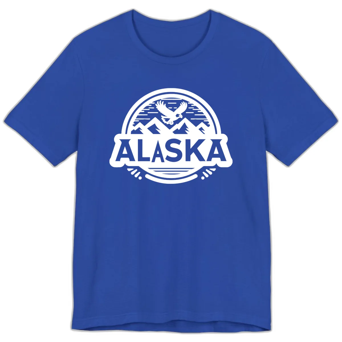 Alaska Scenic Eagle Mountain Badge Premium T-Shirt in True Royal