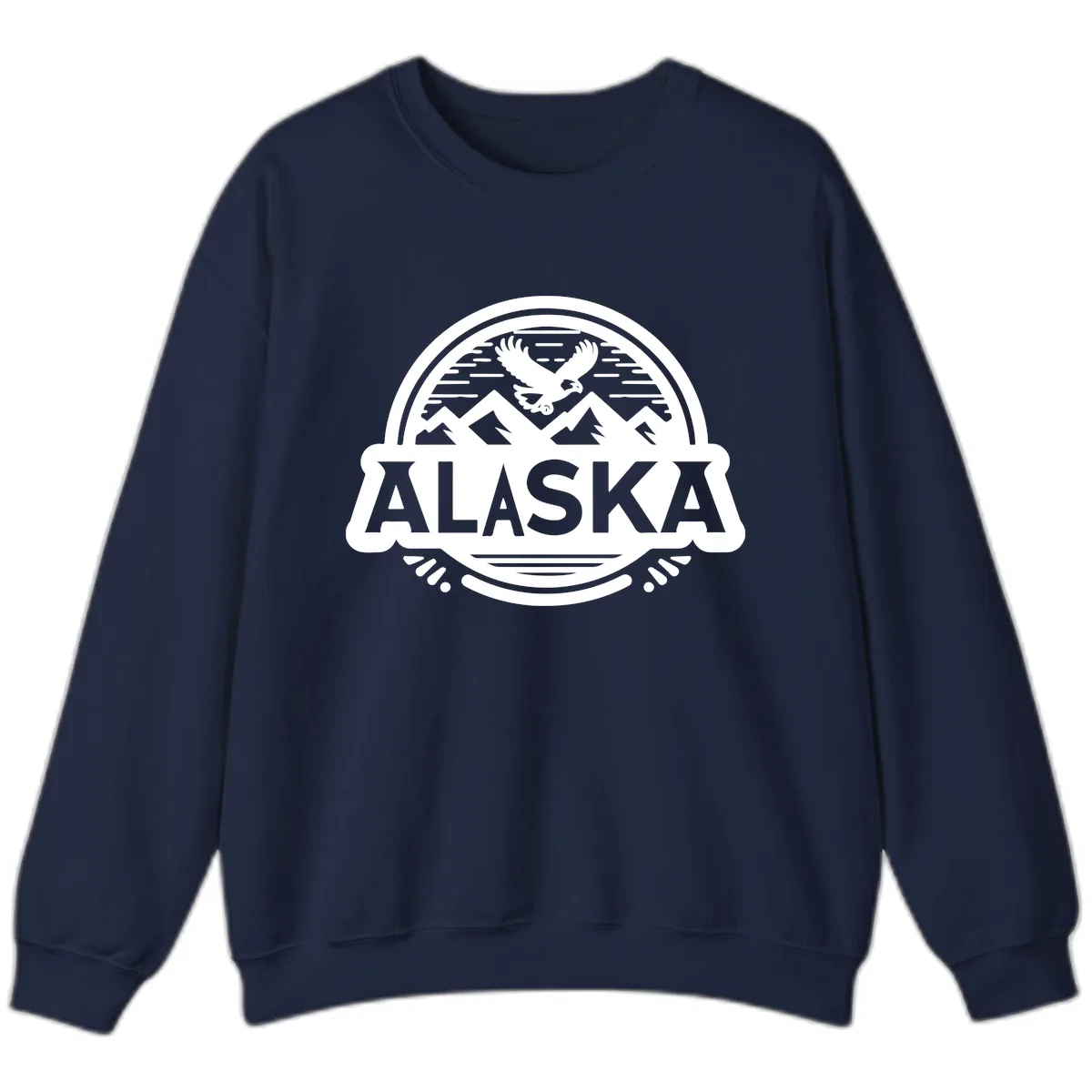 Alaska Scenic Eagle Mountain Badge Sweatshirt in Navy