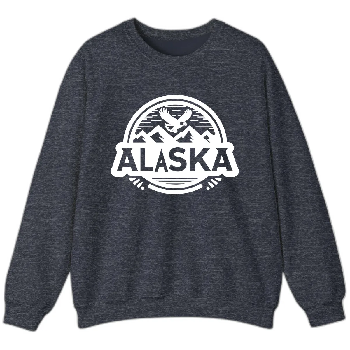 Alaska Scenic Eagle Mountain Badge Sweatshirt in Heather Sport Dark Navy