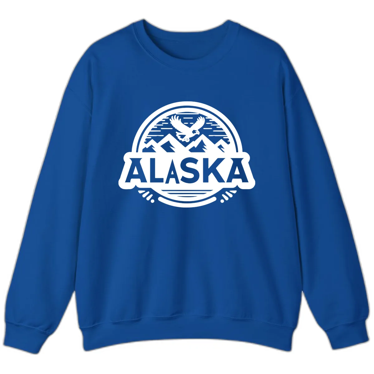 Alaska Scenic Eagle Mountain Badge Sweatshirt in Royal
