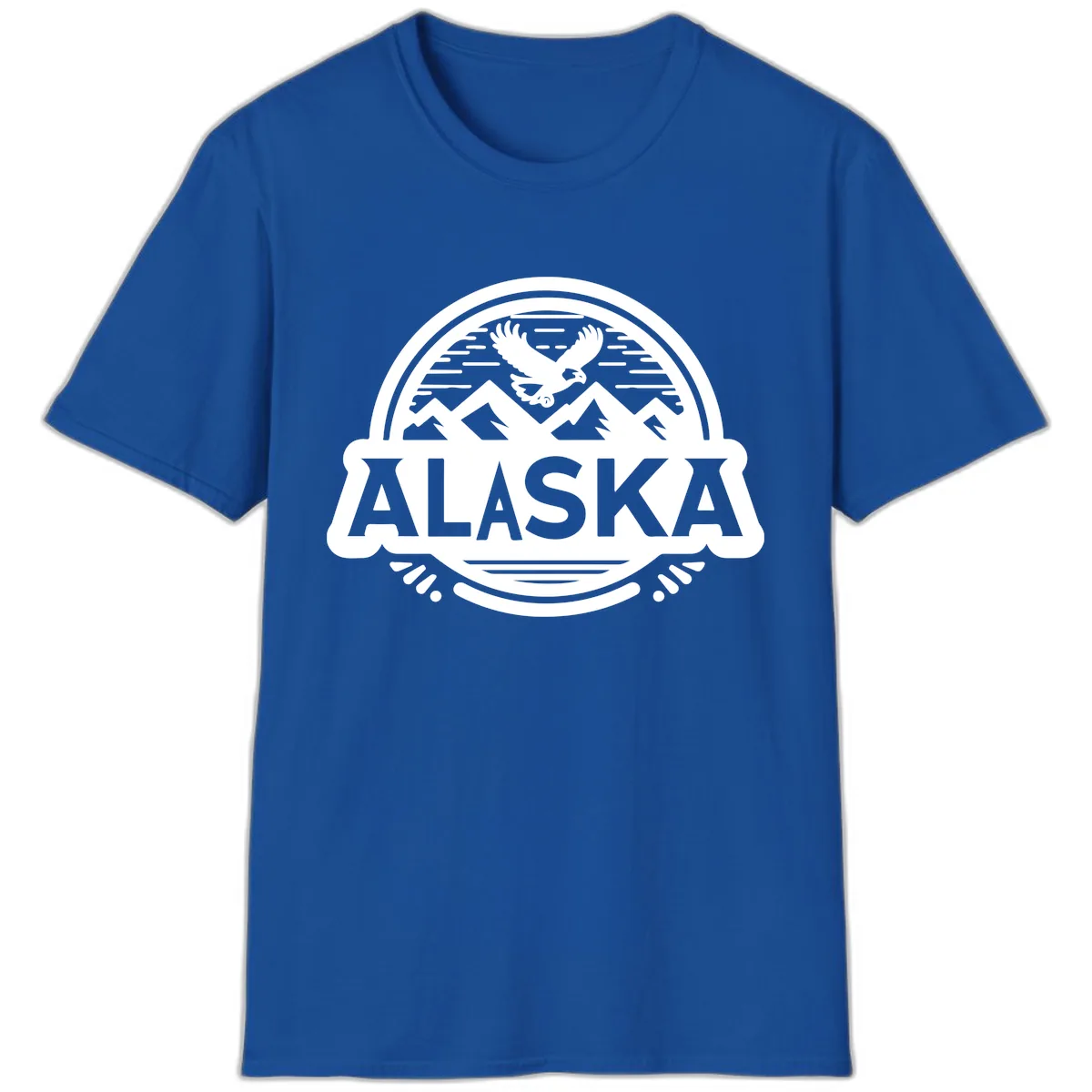 Alaska Scenic Eagle Mountain Badge T-Shirt in Royal
