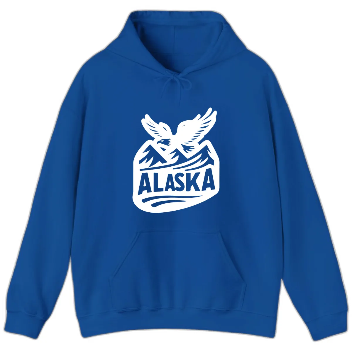 Alaska Flying Eagle Mountain Peaks Emblem Hoodie in Royal