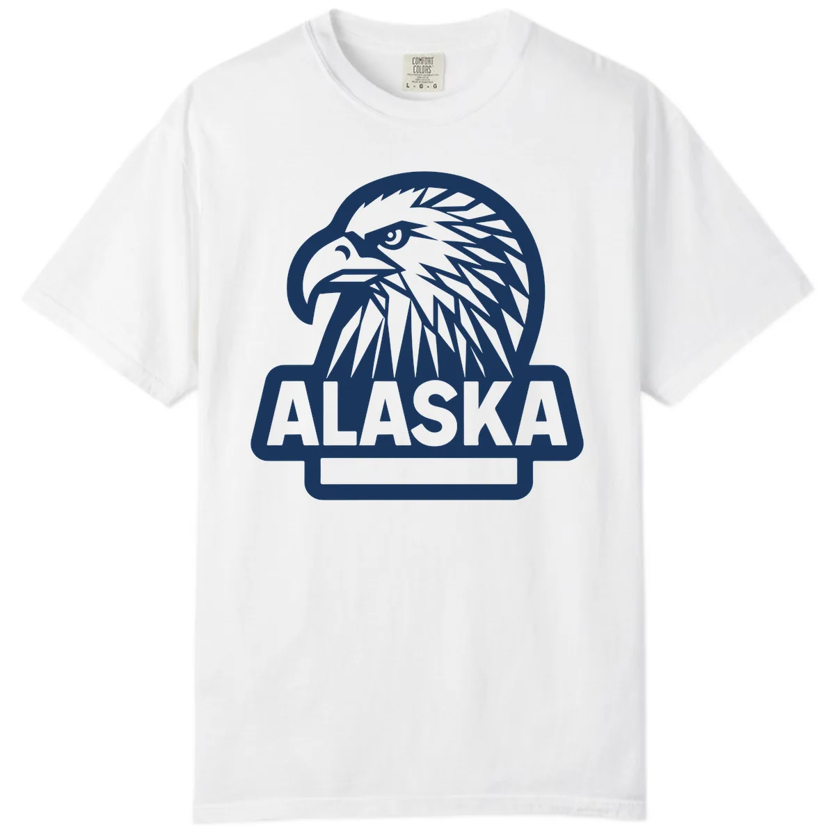Alaska Geometric Eagle Head Emblem Comfort Color in White