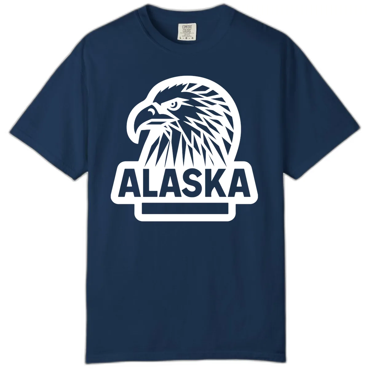 Alaska Geometric Eagle Head Emblem Comfort Color in Navy