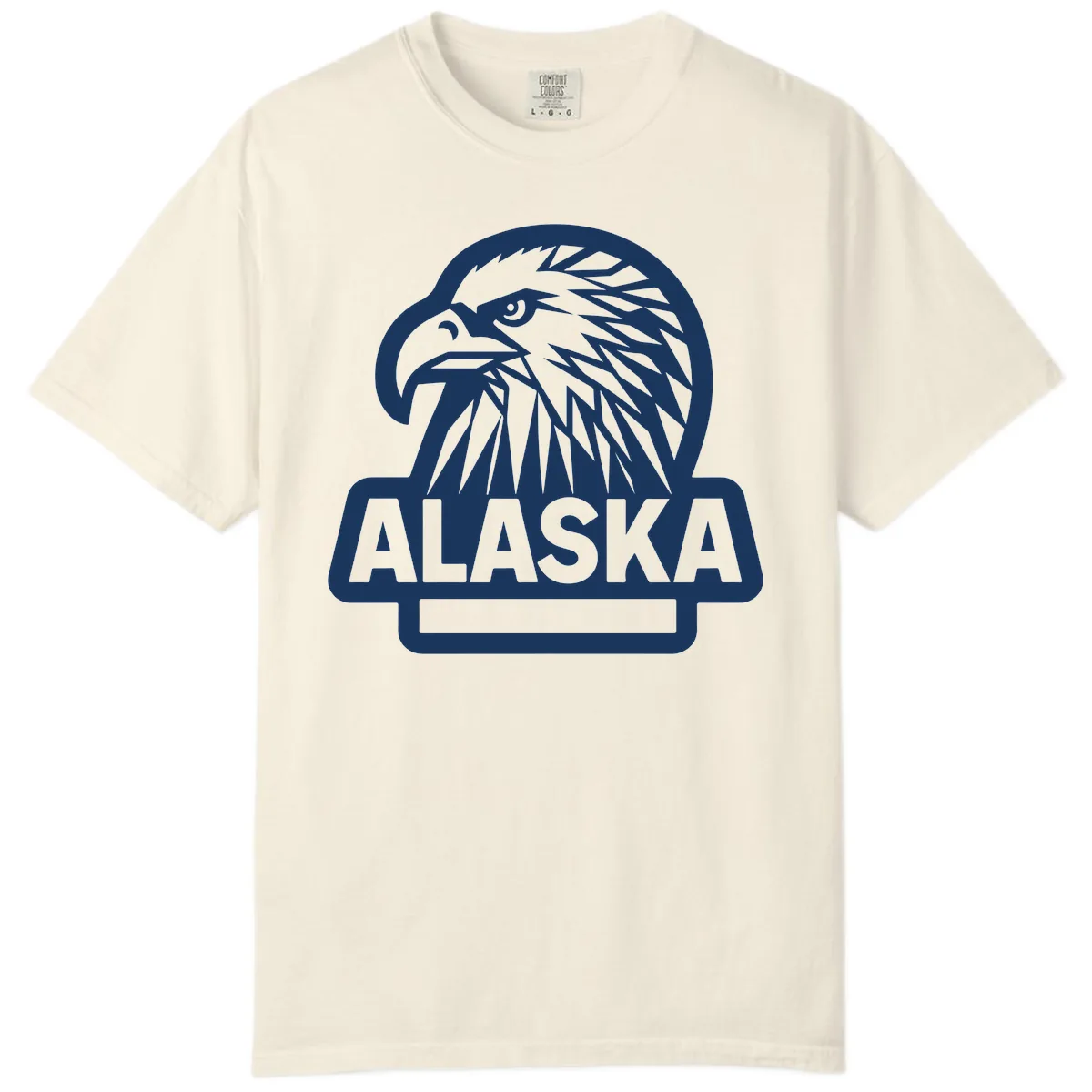 Alaska Geometric Eagle Head Emblem Comfort Color in Ivory