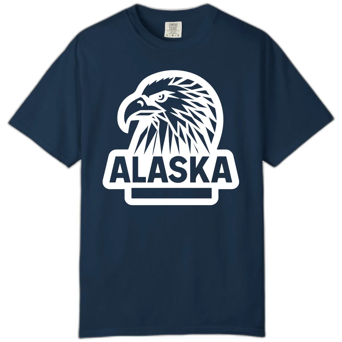 Alaska Geometric Eagle Head Emblem Comfort Color in True Navy