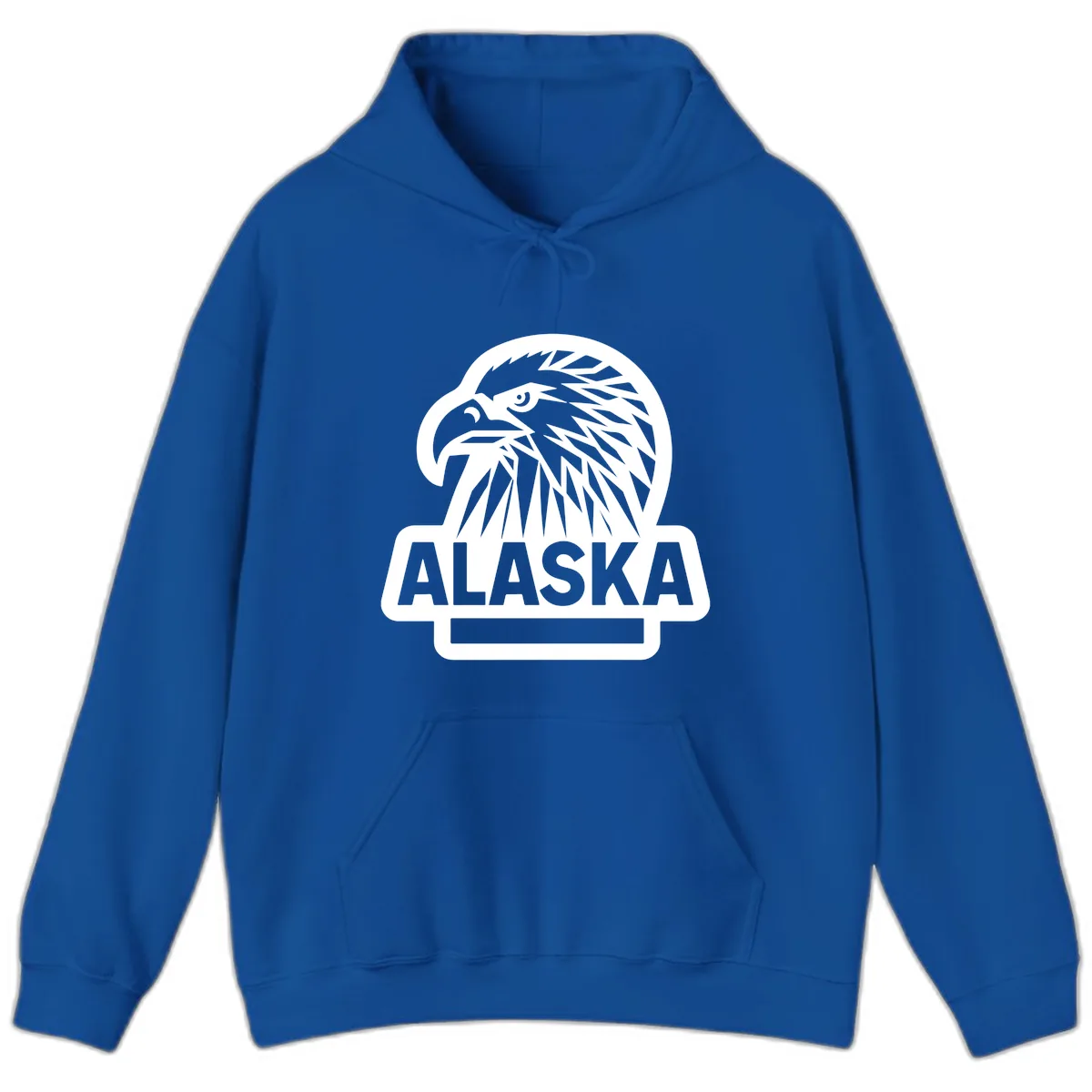 Alaska Geometric Eagle Head Emblem Hoodie in Royal