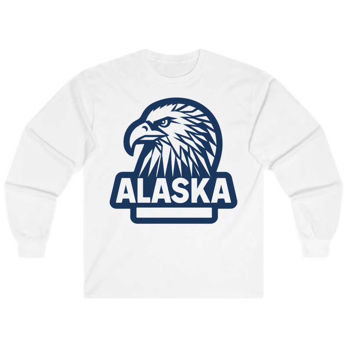 Alaska Geometric Eagle Head Emblem Long Sleeve in White