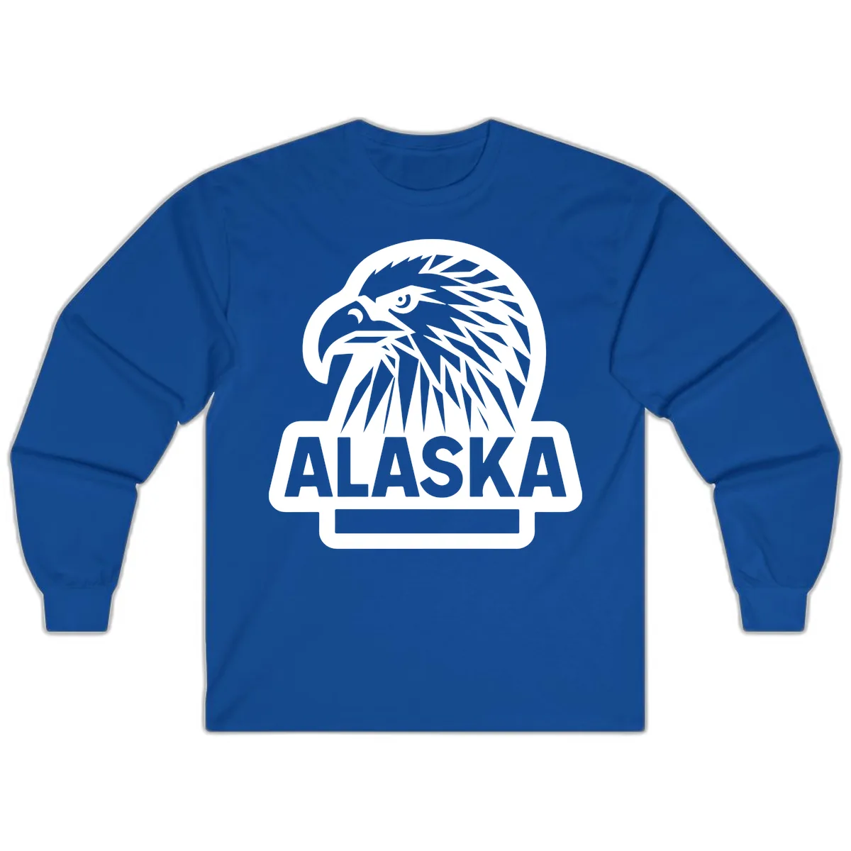 Alaska Geometric Eagle Head Emblem Long Sleeve in Royal