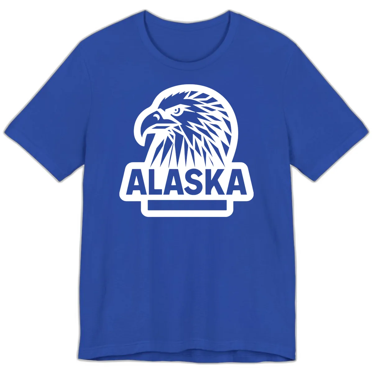 Alaska Geometric Eagle Head Emblem Premium T-Shirt in True Royal