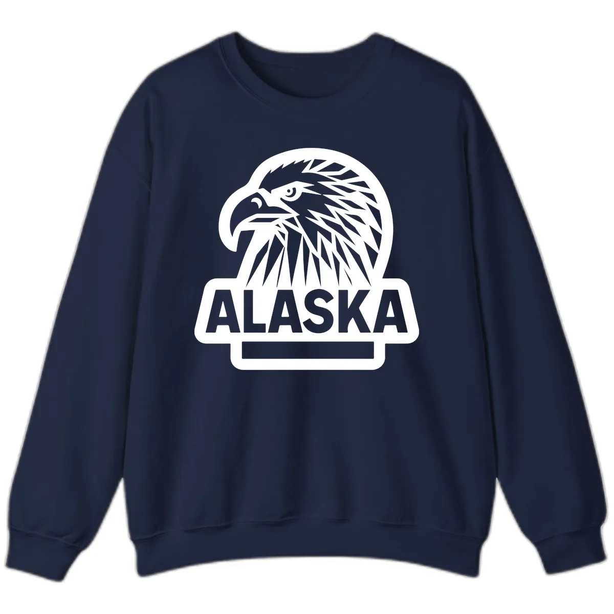 Alaska Geometric Eagle Head Emblem Sweatshirt in Navy