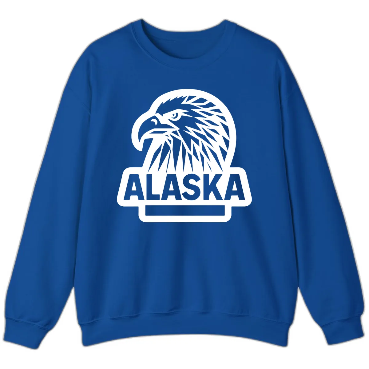 Alaska Geometric Eagle Head Emblem Sweatshirt in Royal