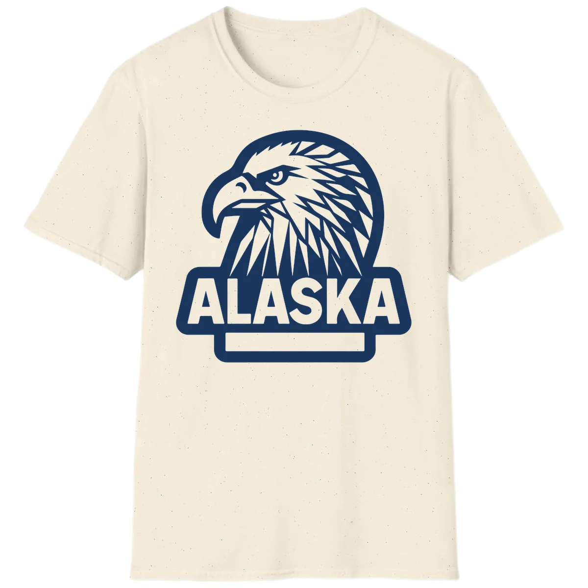 Alaska Geometric Eagle Head Emblem T-Shirt in Natural