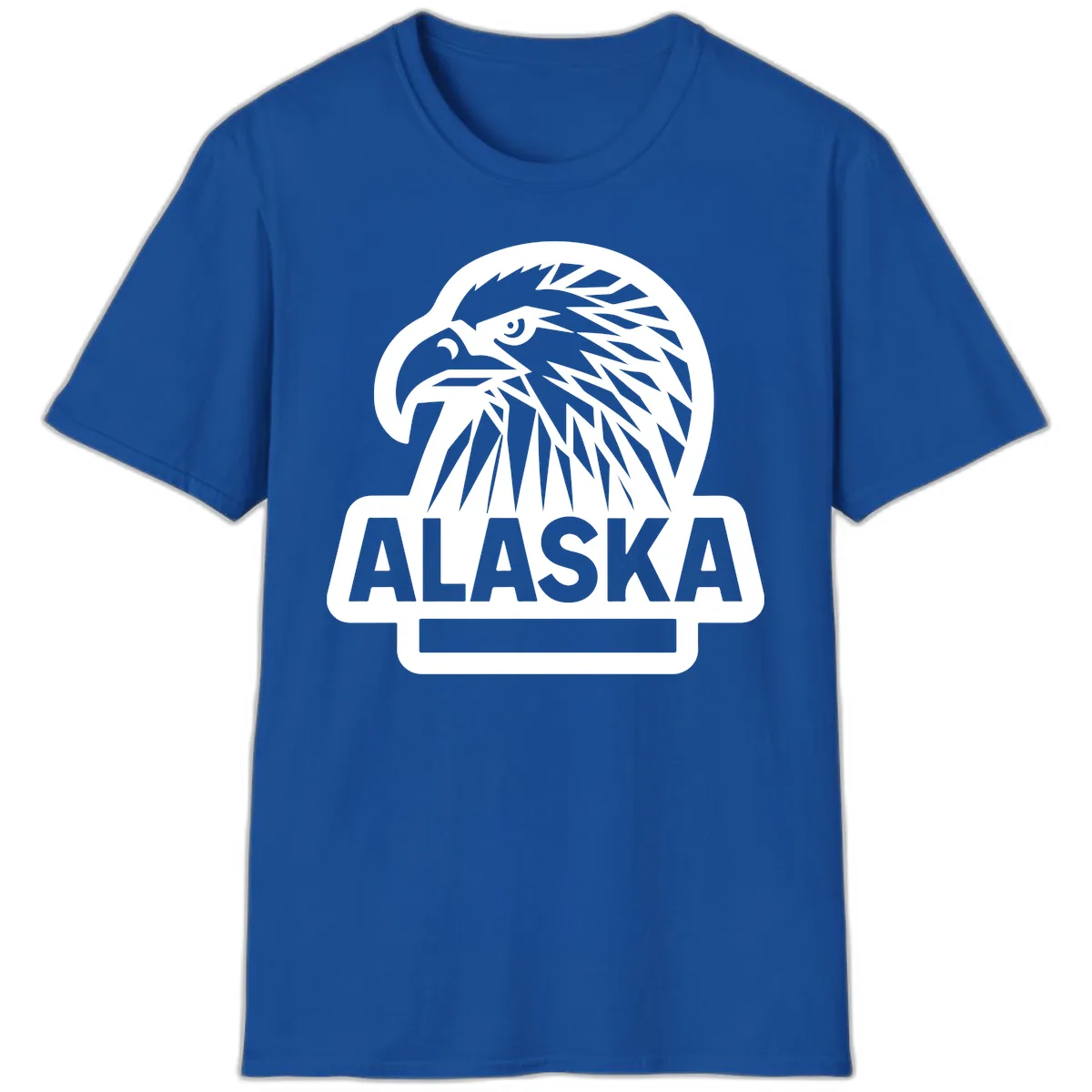 Alaska Geometric Eagle Head Emblem T-Shirt in Royal