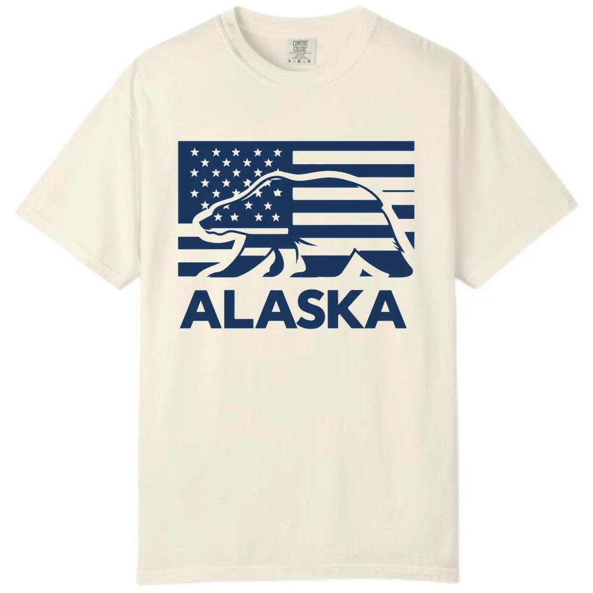 Alaska Bear Flag Silhouette Comfort Color in Ivory