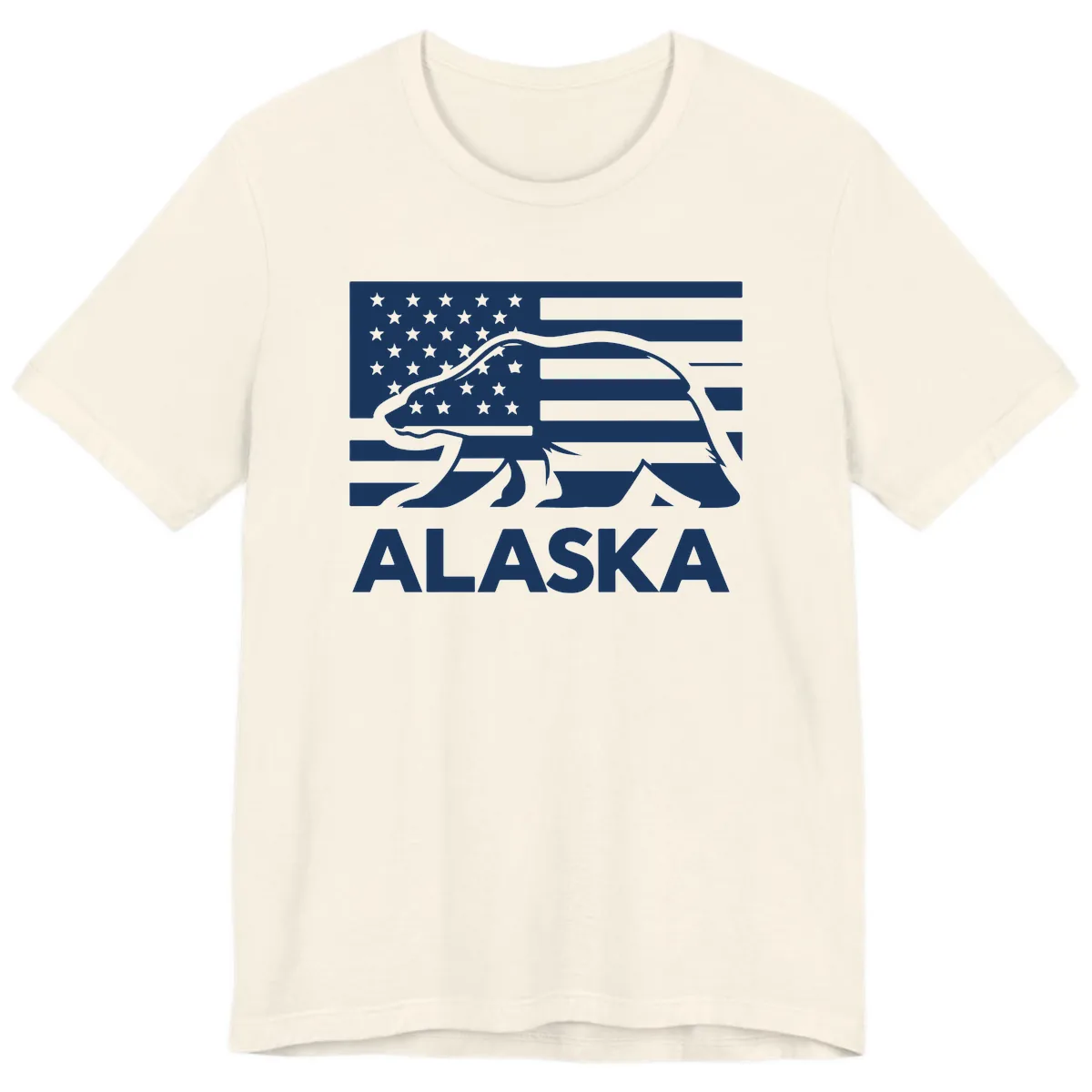 Alaska Bear Flag Silhouette Premium T-Shirt in Natural