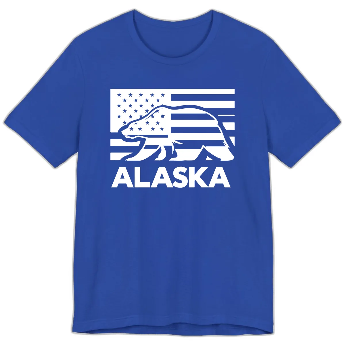 Alaska Bear Flag Silhouette Premium T-Shirt in True Royal