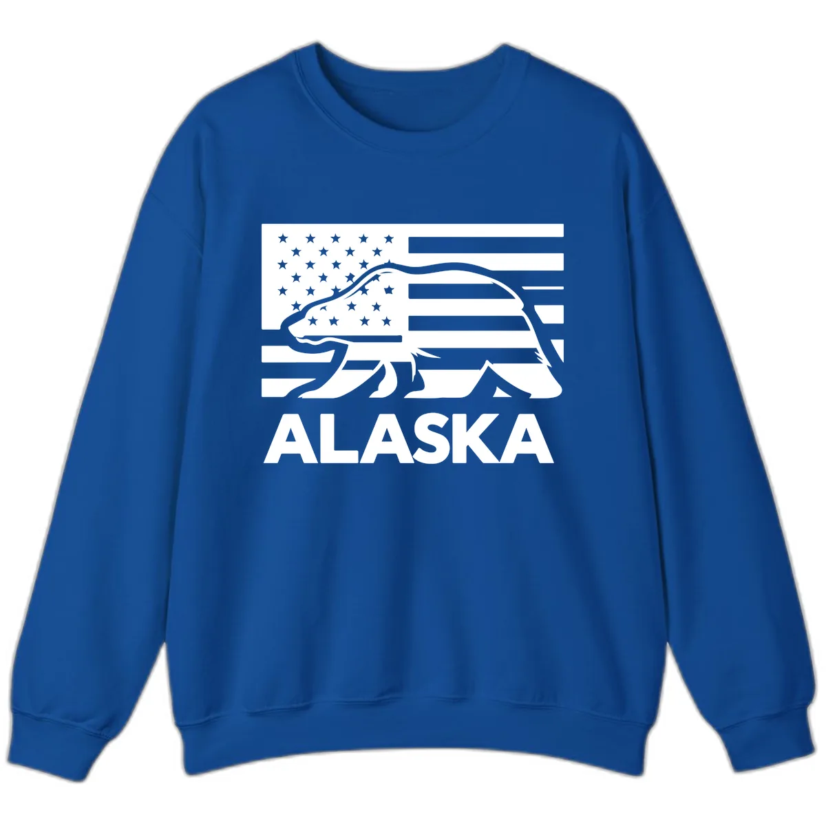 Alaska Bear Flag Silhouette Sweatshirt in Royal