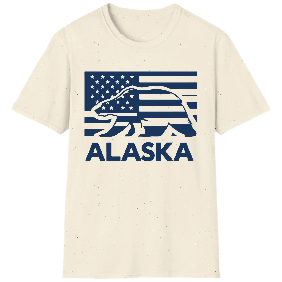 Alaska Bear Flag Silhouette T-Shirt in Natural