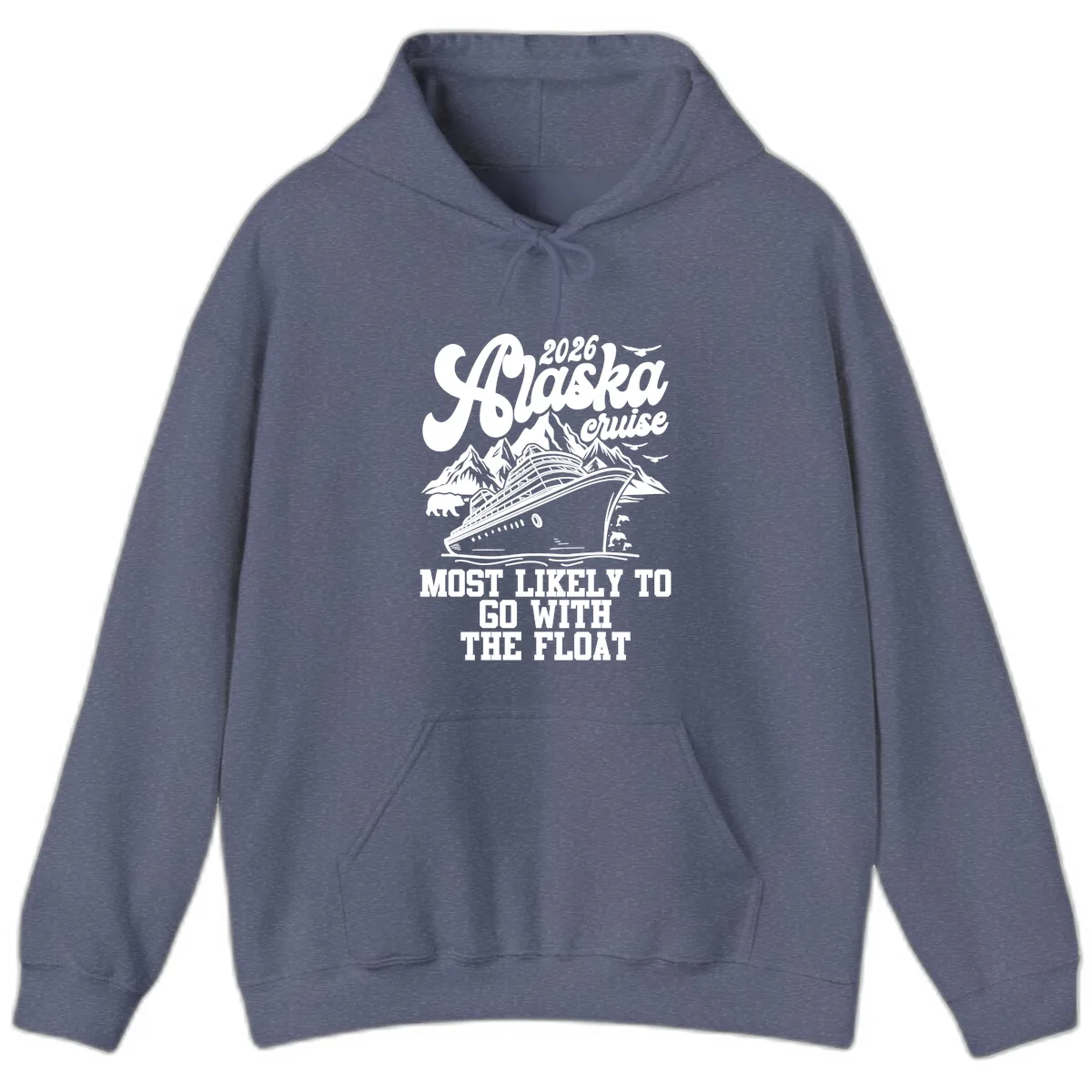 Most Likely To Go With The Float 2026 Hoodie in Heather Navy