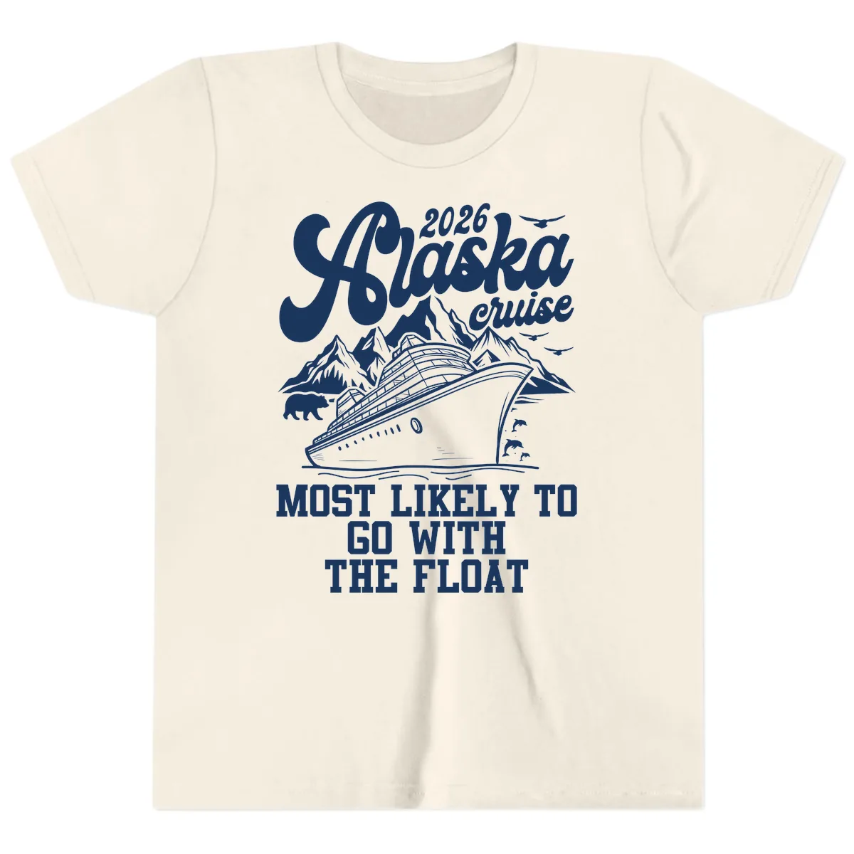 Most Likely To Go With The Float 2026 Youth T-Shirt in Natural
