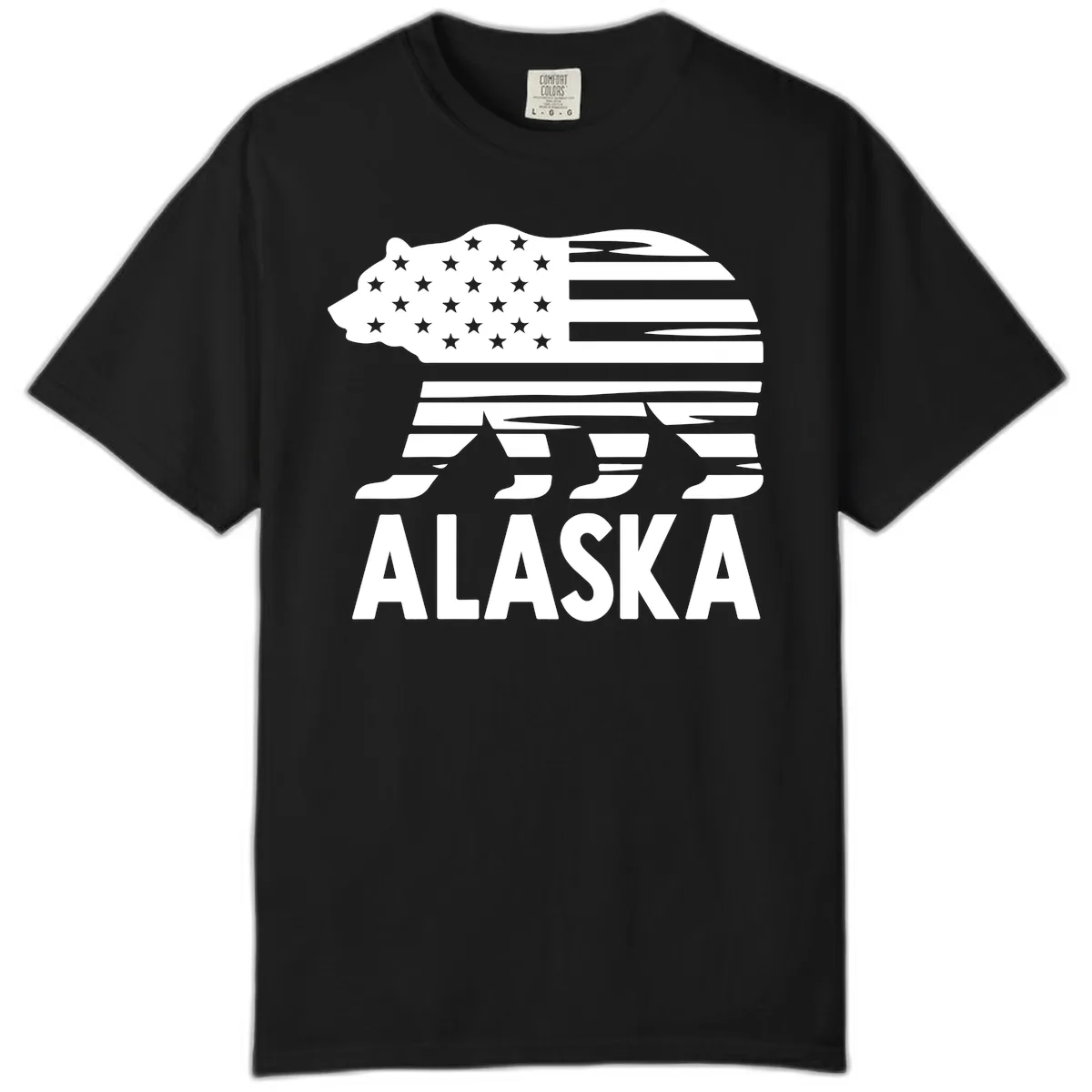 Alaskan Flag Bear Silhouette Comfort Color in Black