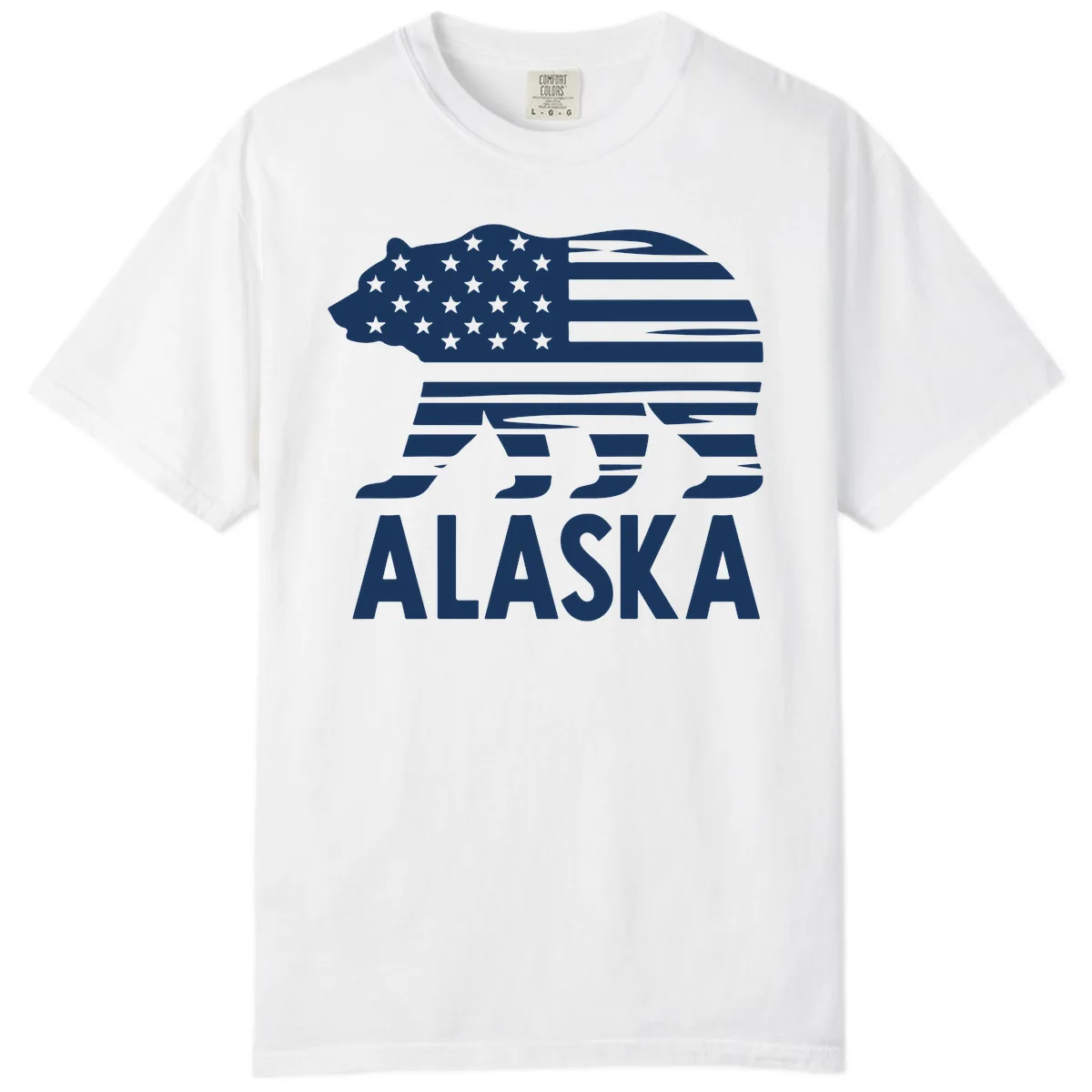 Alaskan Flag Bear Silhouette Comfort Color in White