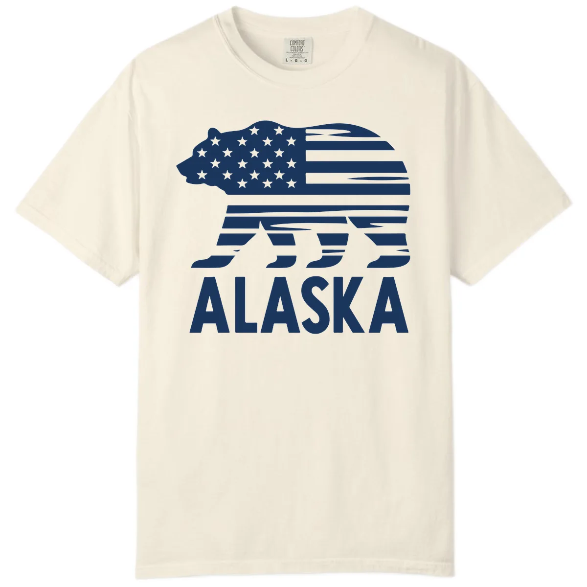 Alaskan Flag Bear Silhouette Comfort Color in Ivory