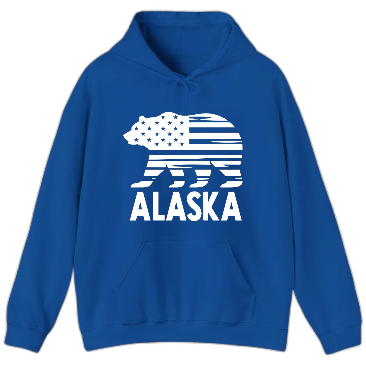 Alaskan Flag Bear Silhouette Hoodie in Royal