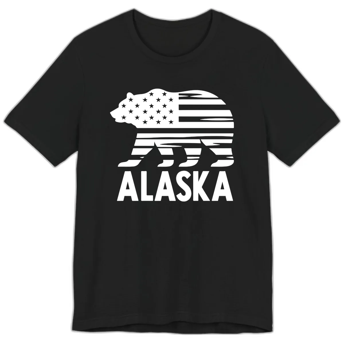 Alaskan Flag Bear Silhouette Premium T-Shirt in Black