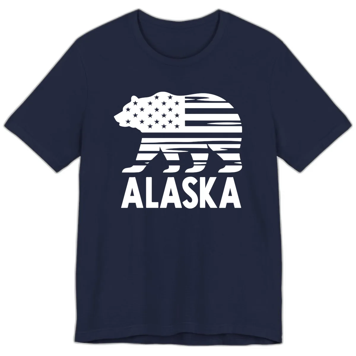 Alaskan Flag Bear Silhouette Premium T-Shirt in Navy