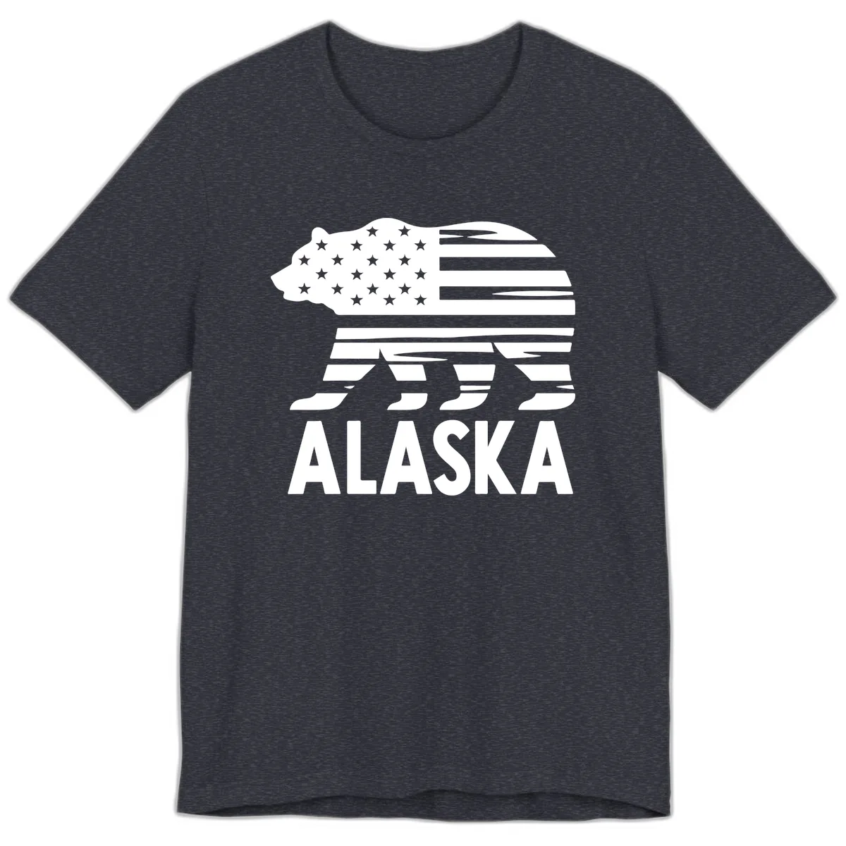 Alaskan Flag Bear Silhouette Premium T-Shirt in Heather Navy