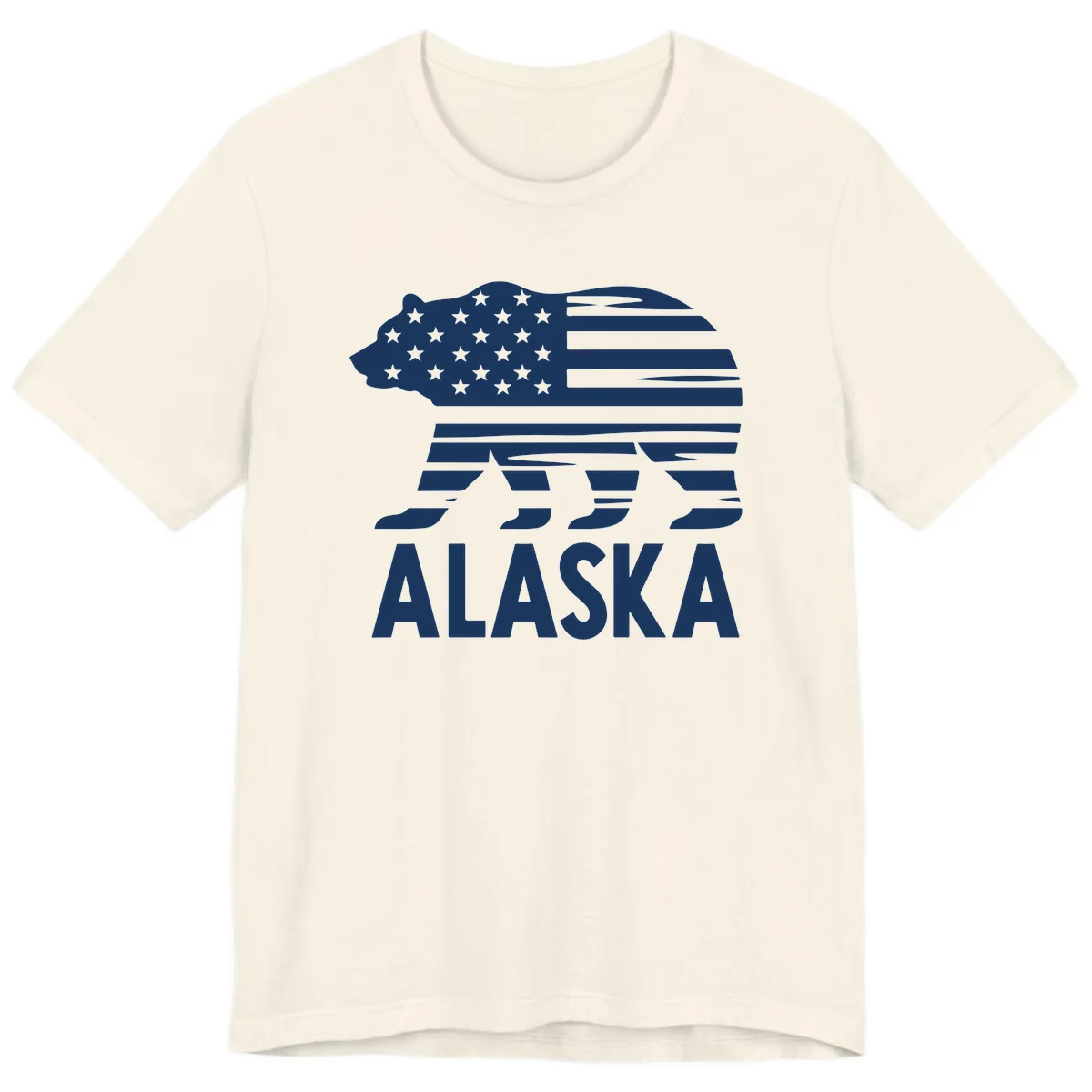 Alaskan Flag Bear Silhouette Premium T-Shirt in Natural