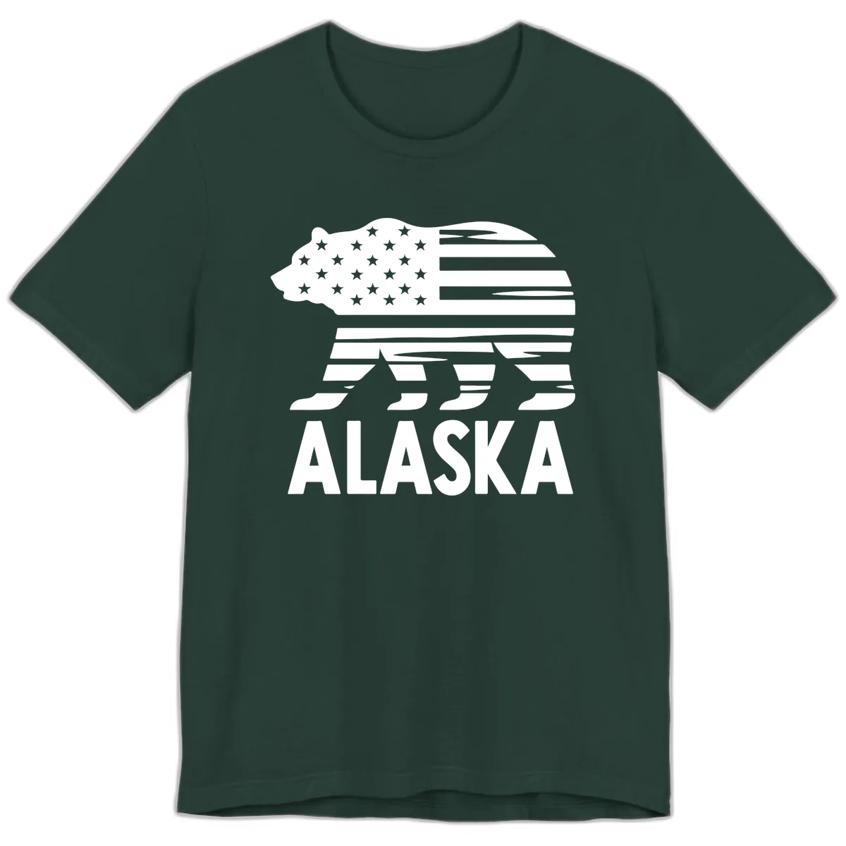 Alaskan Flag Bear Silhouette Premium T-Shirt in Forest